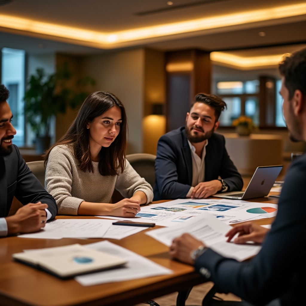 Equipo de consultoría de Narusa en reunión de trabajo